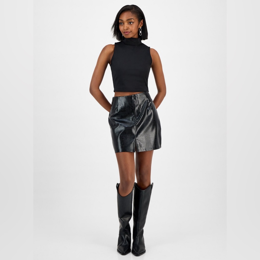 Calvin Klein Black snake skin skirt